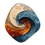 Collaged Spiral - Asymmetric Metal Wall Clock