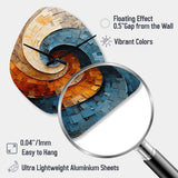 Collaged Spiral - Asymmetric Metal Wall Clock