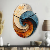 Collaged Spiral - Asymmetric Metal Wall Clock