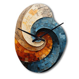 Collaged Spiral - Asymmetric Metal Wall Clock