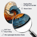 Collaged Spiral - Asymmetric Metal Wall Clock