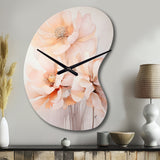 Cream Orange Abstract Still Life's - Asymmetric Metal Wall Clock