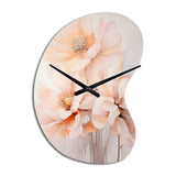 Cream Orange Abstract Still Life's - Asymmetric Metal Wall Clock