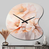 Cream Orange Abstract Still Life's - Asymmetric Metal Wall Clock
