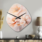 Cream Orange Abstract Still Life's - Asymmetric Metal Wall Clock