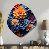 Orange Blue Abstract Still Life's II - Asymmetric Metal Wall Clock