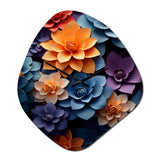 Orange Blue Abstract Still Life's II - Asymmetric Metal Wall Clock
