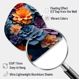 Orange Blue Abstract Still Life's II - Asymmetric Metal Wall Clock