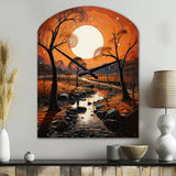 Africa Art Night Mirage I - Asymmetric Metal Wall Clock