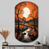 Africa Art Night Mirage I - Asymmetric Metal Wall Clock