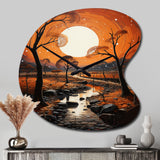 Africa Art Night Mirage I - Asymmetric Metal Wall Clock
