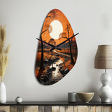 Africa Art Night Mirage I - Asymmetric Metal Wall Clock
