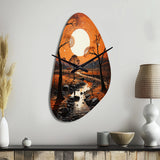 Africa Art Night Mirage I - Asymmetric Metal Wall Clock