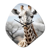 Africa Giraffes Elegance II - Asymmetric Metal Wall Clock