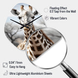 Africa Giraffes Elegance II - Asymmetric Metal Wall Clock