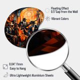 Jazz Harlem Renaissance V - Asymmetric Metal Wall Clock