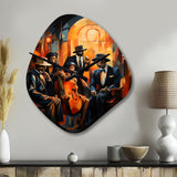 Jazz Harlem Renaissance V - Asymmetric Metal Wall Clock