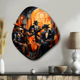 Jazz Harlem Renaissance V - Asymmetric Metal Wall Clock