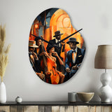 Jazz Harlem Renaissance V - Asymmetric Metal Wall Clock