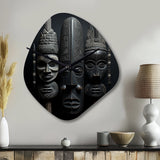 African Mask - Asymmetric Metal Wall Clock