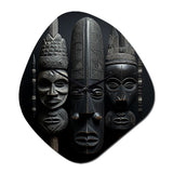 African Mask - Asymmetric Metal Wall Clock