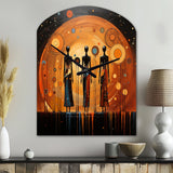 African American Art Soulful II - Asymmetric Metal Wall Clock