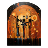 African American Art Soulful II - Asymmetric Metal Wall Clock
