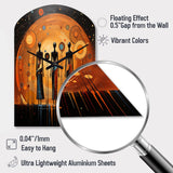 African American Art Soulful II - Asymmetric Metal Wall Clock