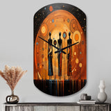 African American Art Soulful II - Asymmetric Metal Wall Clock