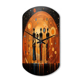 African American Art Soulful II - Asymmetric Metal Wall Clock