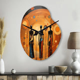 African American Art Soulful II - Asymmetric Metal Wall Clock