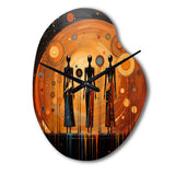 African American Art Soulful II - Asymmetric Metal Wall Clock