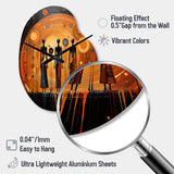 African American Art Soulful II - Asymmetric Metal Wall Clock