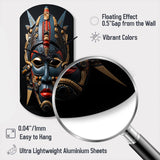 African Masked Splendor I - Asymmetric Metal Wall Clock