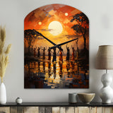 African Savannah Melody II - Asymmetric Metal Wall Clock