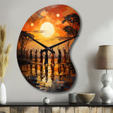 African Savannah Melody II - Asymmetric Metal Wall Clock