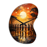 African Savannah Melody II - Asymmetric Metal Wall Clock