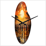 African Savannah Melody II - Asymmetric Metal Wall Clock
