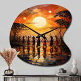 African Savannah Melody II - Asymmetric Metal Wall Clock