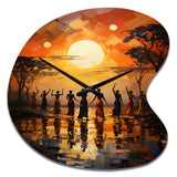 African Savannah Melody II - Asymmetric Metal Wall Clock