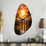 African Savannah Melody II - Asymmetric Metal Wall Clock