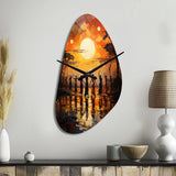 African Savannah Melody II - Asymmetric Metal Wall Clock