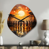 African Savannah Melody II - Asymmetric Metal Wall Clock