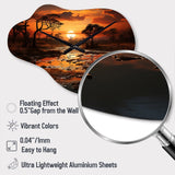 African Sunset Oasis I - Asymmetric Metal Wall Clock