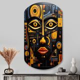 African Tribal Rhythms II - Asymmetric Metal Wall Clock
