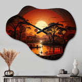 African Tribal Eternity I - Asymmetric Metal Wall Clock