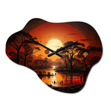 African Tribal Eternity I - Asymmetric Metal Wall Clock