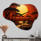 African Tribal Eternity II - Asymmetric Metal Wall Clock