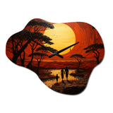 African Tribal Eternity II - Asymmetric Metal Wall Clock