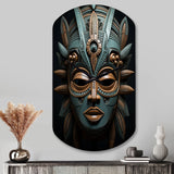 African Tribal Dogon Mask - Asymmetric Metal Wall Clock